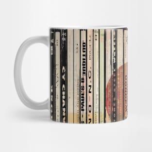 vintage music audio records covers mixed media art Mug